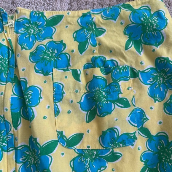 Lilly Pulitzer Yellow & Blue with White Embroidered Tennis Theme - Size 8 - Picture 3 of 9